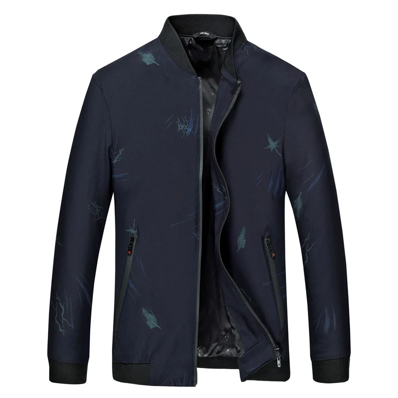 Herren Leichter Bomber mit dezentem Allover-Print, wasserabweisender Oberfläche und Reißverschlusstaschen Nord Taschen