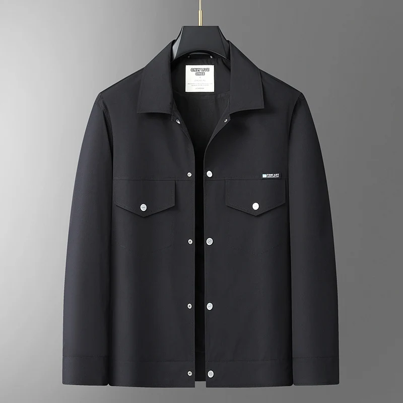 Herren Leichte Worker-Overshirt aus wasserabweisender Mikrofaser mit Druckknopf-Leiste und aufgesetzten Brusttaschen Nord Taschen