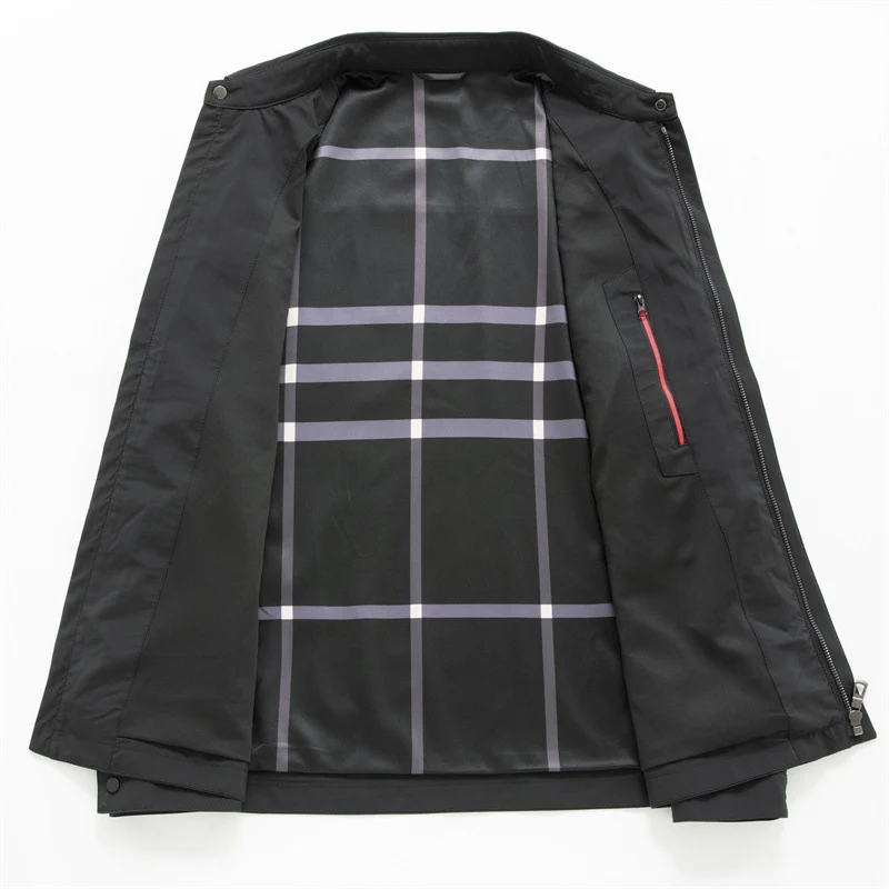 Herren Leichte Wind- und Wasserabweisende Freizeit-Zipjacke mit Hemdkragen, Brust- und Eingrifftaschen Nord Taschen