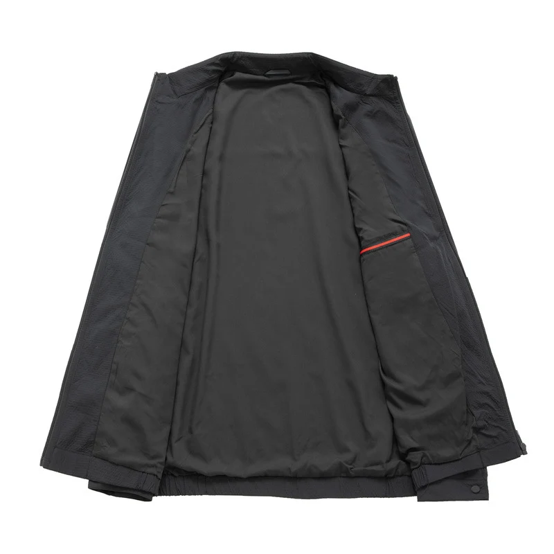 Herren Leichte wasserabweisende Zipjacke mit Stehkragen und Reißverschlusstaschen Nord Taschen