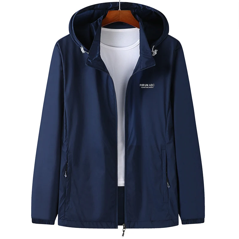 Herren Leichte wasserabweisende Kapuzen-Outdoorjacke mit durchgehendem Reißverschluss und atmungsaktivem Innenfutter Nord Taschen