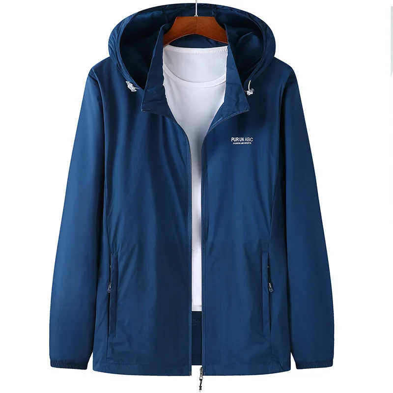 Herren Leichte wasserabweisende Kapuzen-Outdoorjacke mit durchgehendem Reißverschluss und atmungsaktivem Innenfutter Nord Taschen