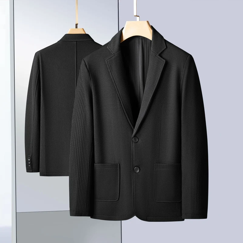 Herren Strukturierter Strickblazer mit Strukturmuster und aufgesetzten Taschen Nord Taschen