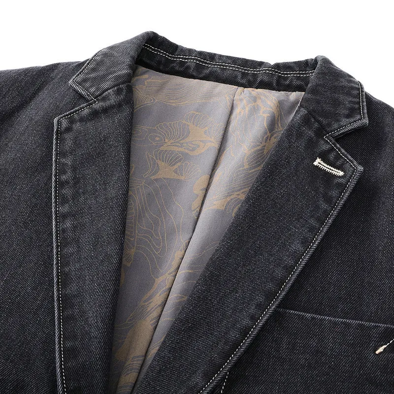 Herren Baumwoll-Denim-Sakko im Vintage‑Look mit Kontrastnähten Nord Taschen