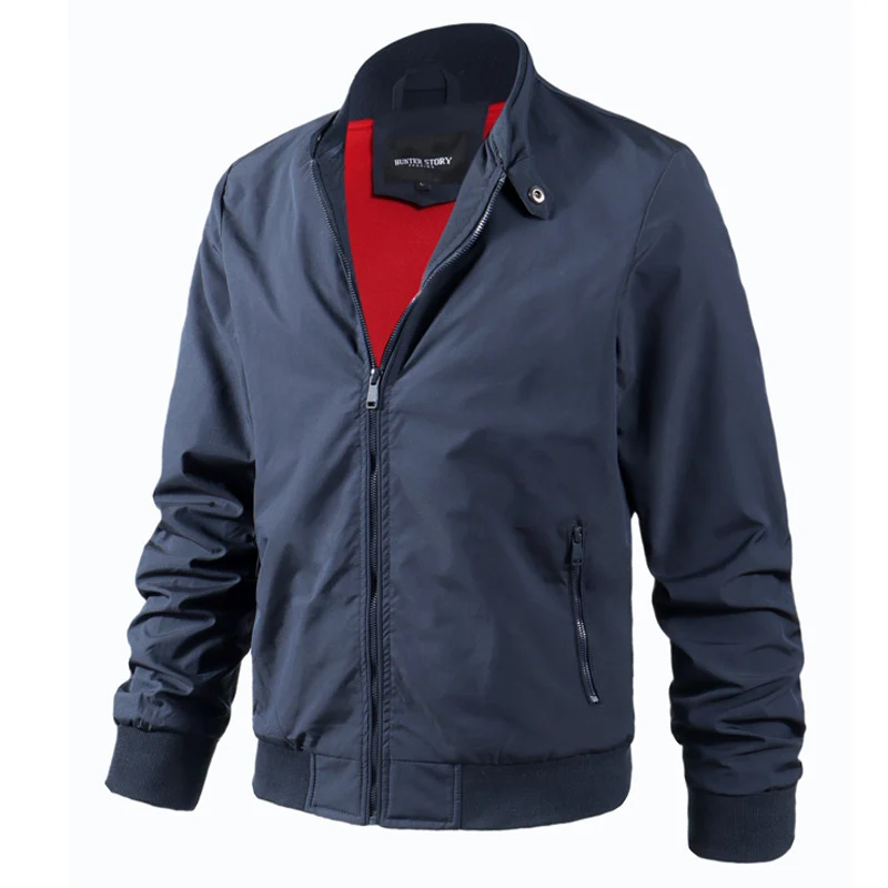 Herren Aviator-inspirierte Windbreaker-Bomberjacke mit Stehkragen und Mesh-Innenfutter Nord Taschen