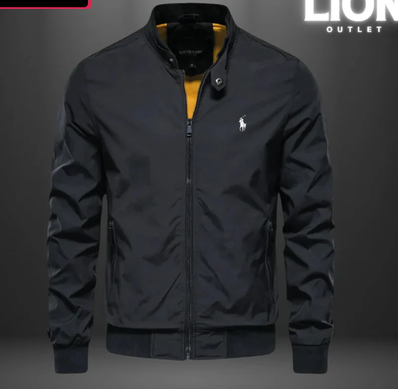 Herren Aviator-inspirierte Windbreaker-Bomberjacke mit Stehkragen und Mesh-Innenfutter Nord Taschen