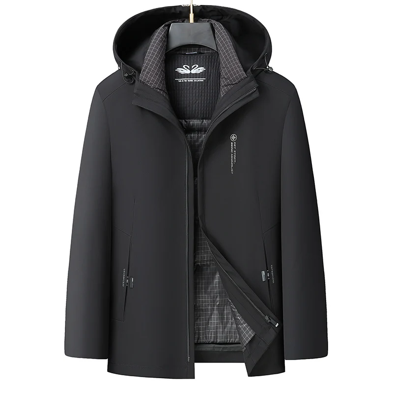 Herren Softshell-Parka mit gesteppter Thermofütterung und Kapuze Nord Taschen
