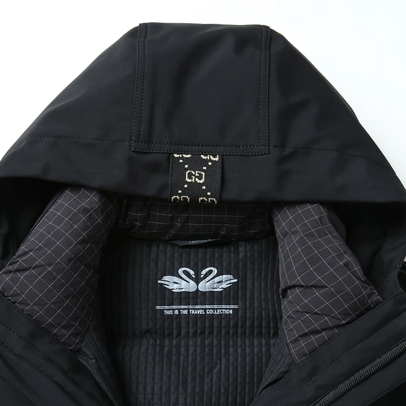 Herren Softshell-Parka mit gesteppter Thermofütterung und Kapuze Nord Taschen
