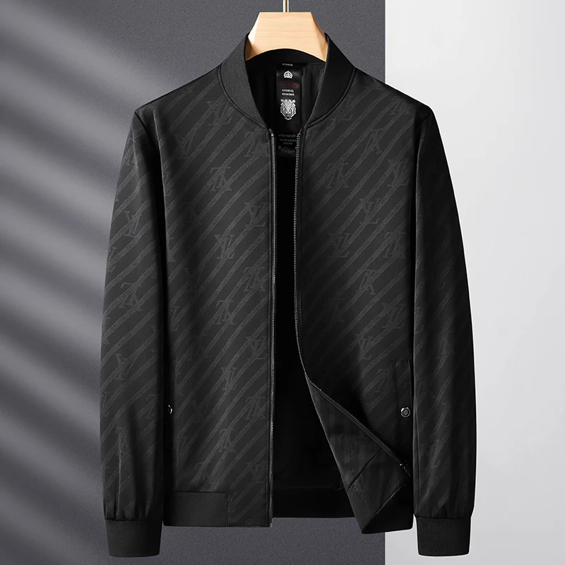 Herren Slim-Fit Jacquard-Bomberjacke mit tonalem Muster, Reißverschluss und Rippbündchen Nord Taschen