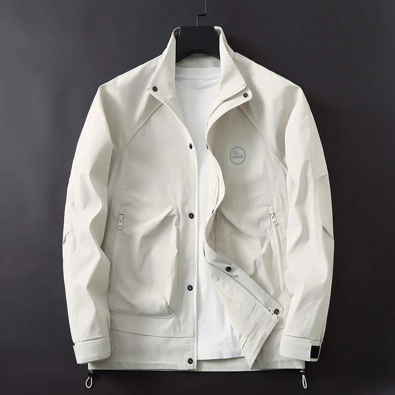 Herren Leichte technische Softshell-Übergangsjacke mit Stehkragen und verdeckter Reißverschlussleiste Nord Taschen