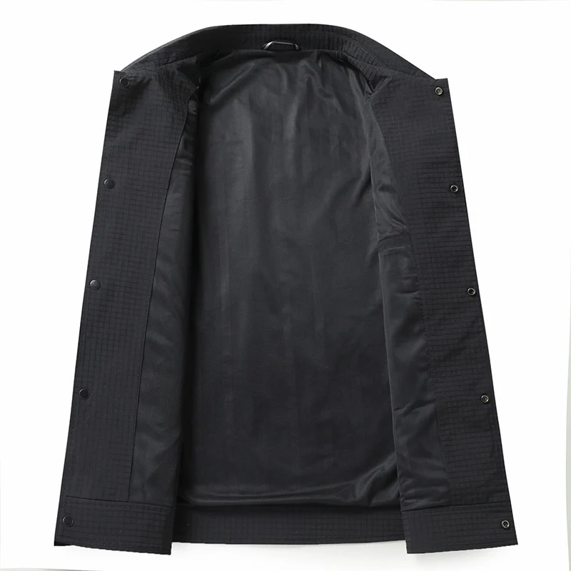 Herren Leichte strukturierte Overshirt-Jacke mit Druckknopfverschluss und Brusttasche Nord Taschen