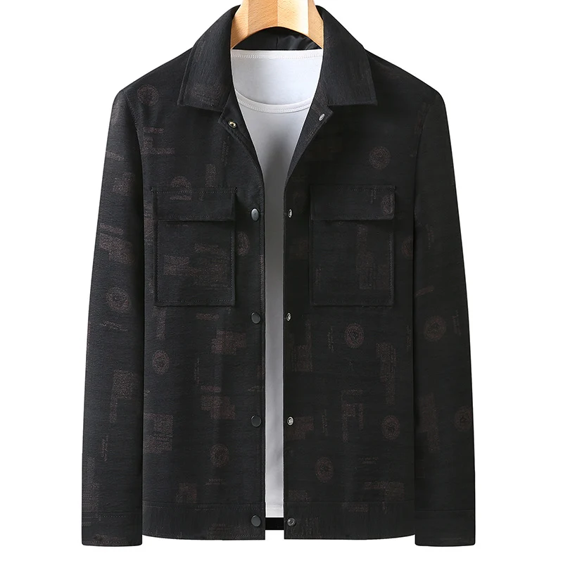 Herren Leichte Hemdjacke mit strukturierter Druckoptik und aufgesetzten Brusttaschen Nord Taschen