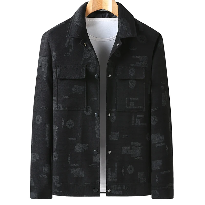 Herren Leichte Hemdjacke mit strukturierter Druckoptik und aufgesetzten Brusttaschen Nord Taschen
