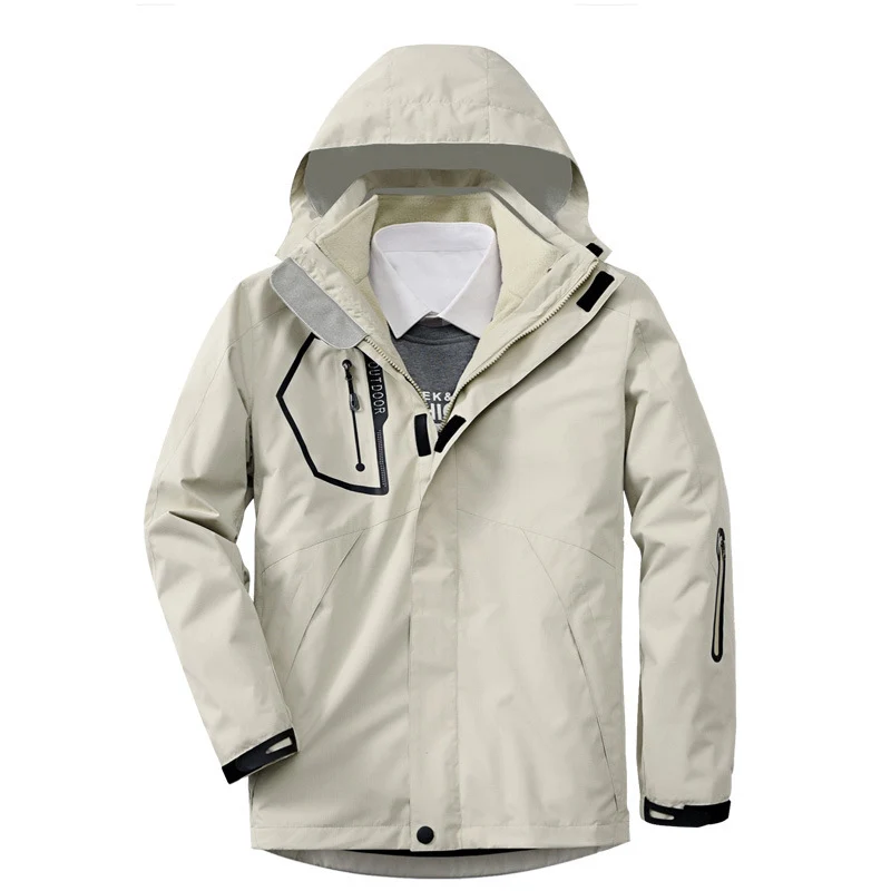 Herren atmungsaktive und wasserfeste Softshell-Outdoorjacke mit verschweißten Nähten und Multifunktions-Taschen Nord Taschen