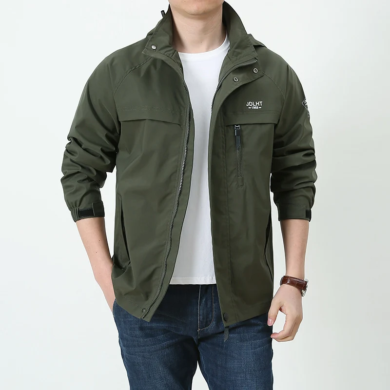 Herren Atmungsaktive Übergangs-Softshelljacke im Field‑Stil mit verdeckter Kapuze und Reißverschluss‑Brusttasche Nord Taschen