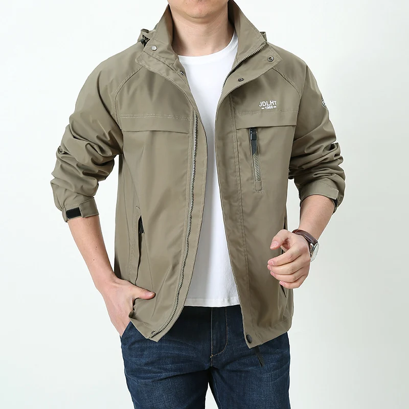 Herren Atmungsaktive Übergangs-Softshelljacke im Field‑Stil mit verdeckter Kapuze und Reißverschluss‑Brusttasche Nord Taschen