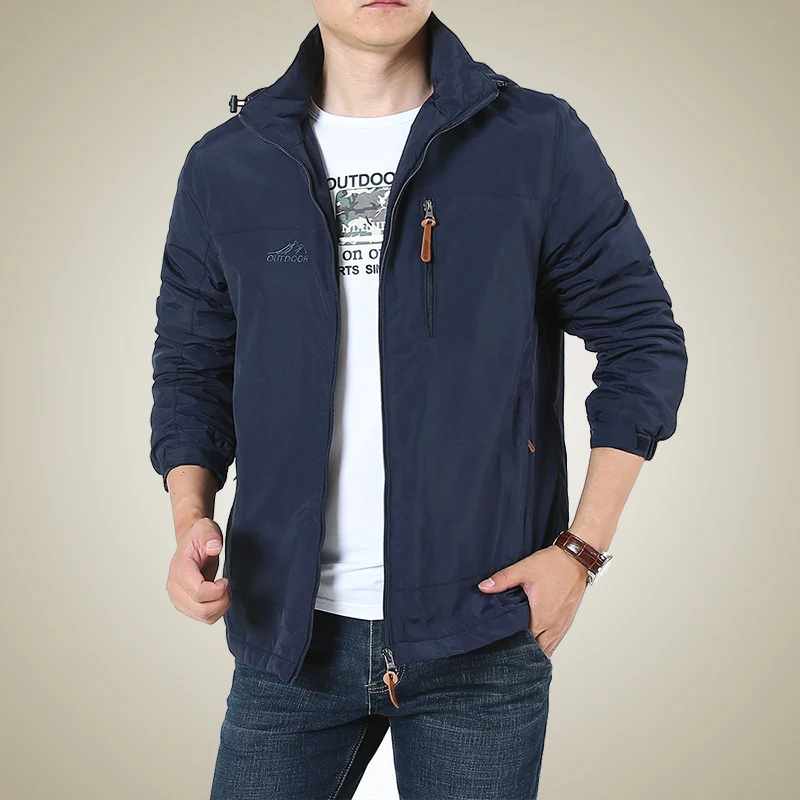 Herren Atmungsaktive Softshell-Windbreakerjacke mit verdeckter Kapuze und Utility-Brusttasche Nord Taschen