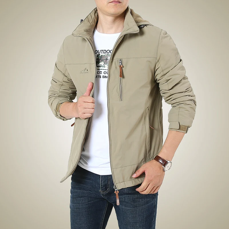 Herren Atmungsaktive Softshell-Windbreakerjacke mit verdeckter Kapuze und Utility-Brusttasche Nord Taschen