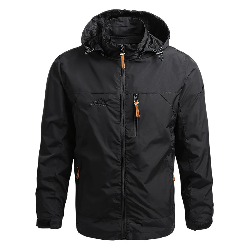 Herren atmungsaktive Softshell‑Trekkingjacke mit Kapuze und Brustreißverschlusstasche Nord Taschen