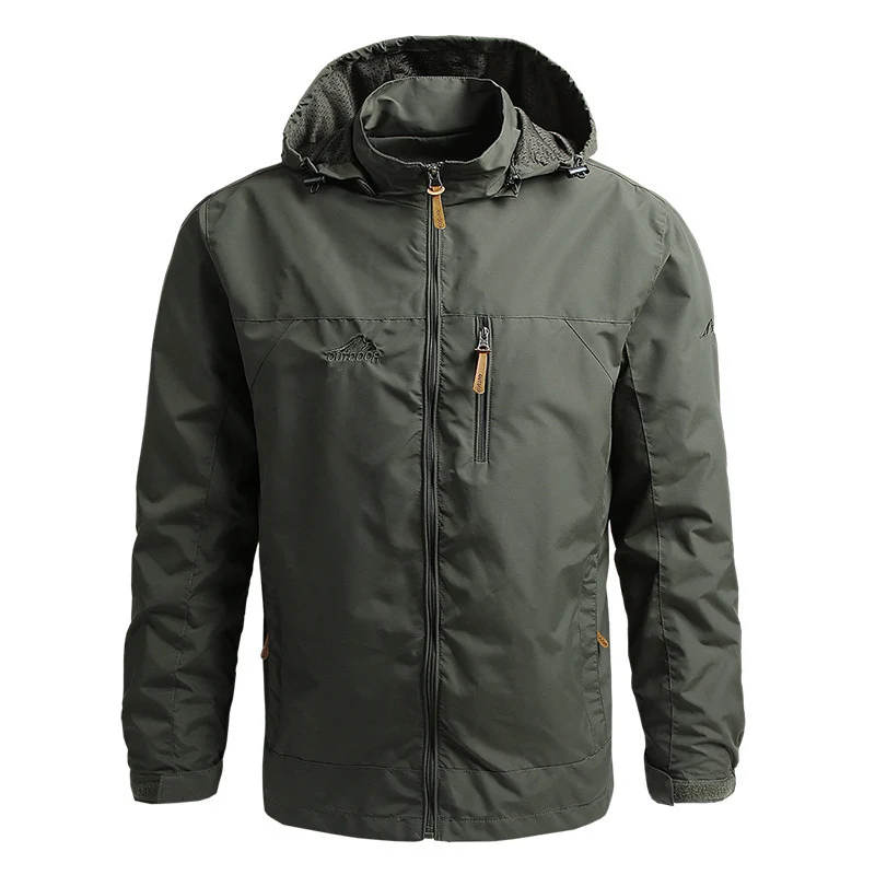 Herren atmungsaktive Softshell‑Trekkingjacke mit Kapuze und Brustreißverschlusstasche Nord Taschen
