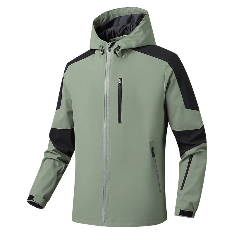 Herren Atmungsaktive Softshell‑Hardshell‑Hybridjacke mit Kapuze und wasserdichten Reißverschlusstaschen Nord Taschen