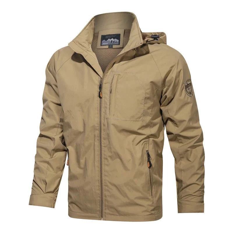Herren Atmungsaktive Softshell-Fieldjacke mit Kapuze, wasserabweisender Shell und multifunktionaler Brusttasche Nord Taschen
