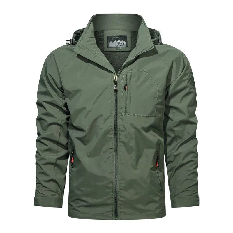 Herren Atmungsaktive Softshell-Fieldjacke mit Kapuze, wasserabweisender Shell und multifunktionaler Brusttasche Nord Taschen