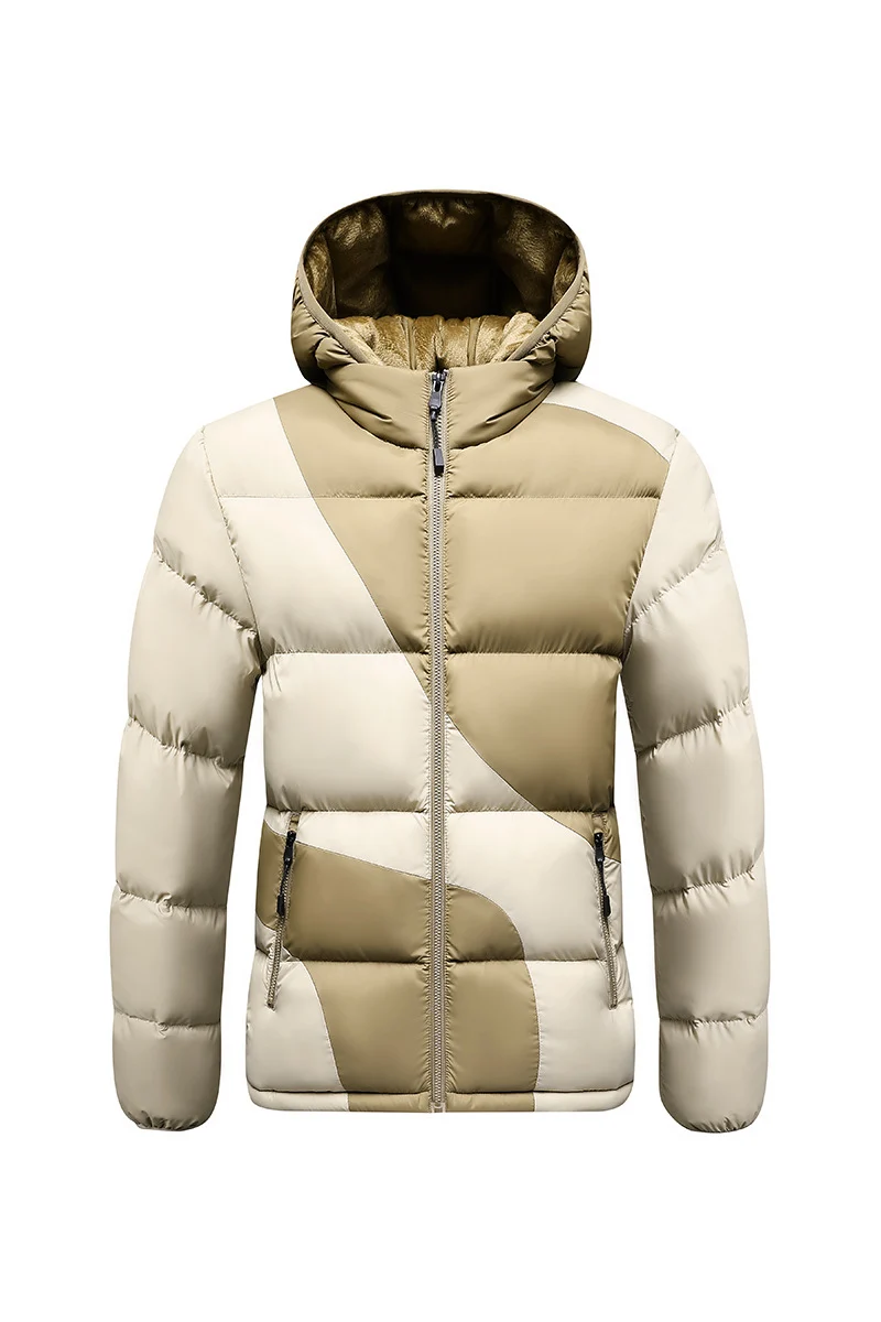 Herren Steppjacke mit Kapuze, auffälligem Colourblock-Muster und thermischer Isolierung Nord Taschen