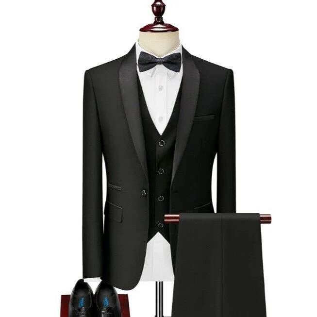 Herren maßgeschneiderter Smoking mit Schalkragen, Weste und eleganter Abendhose Vittorelli