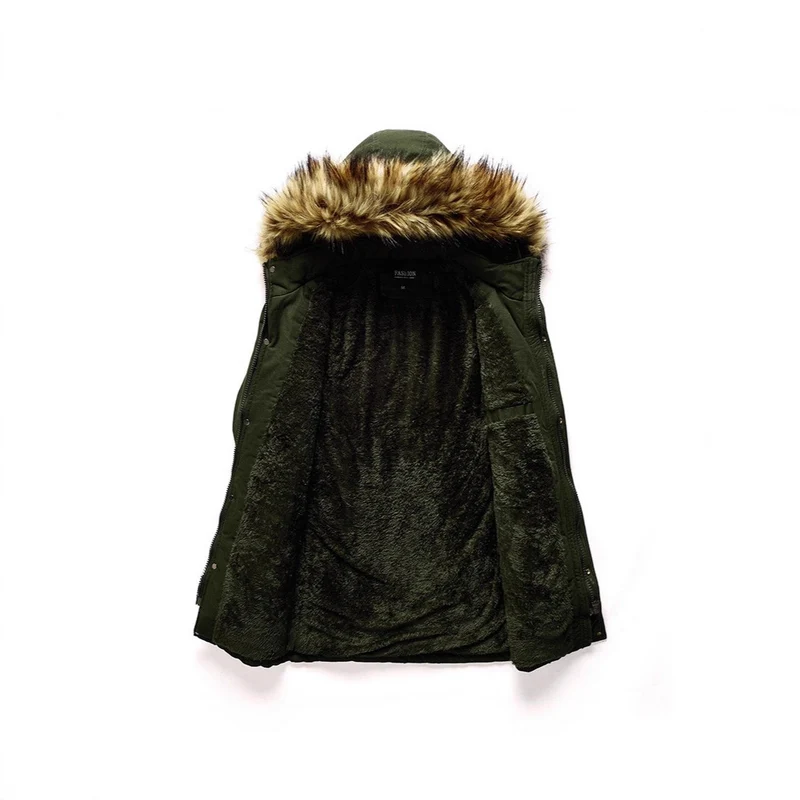 Herren Winterparka mit Kunstfellkapuze und Teddyfutter Nord Taschen