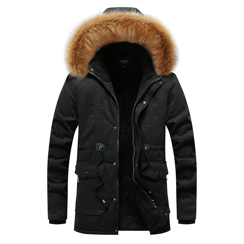Herren Winterparka mit Kunstfellkapuze und Teddyfutter Nord Taschen