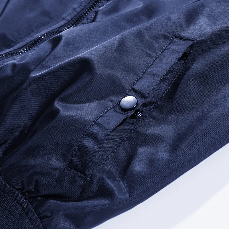 Herren Wind- und Wasserabweisende Nylon-Bomberjacke mit Rippbündchen und Ärmeltasche Nord Taschen