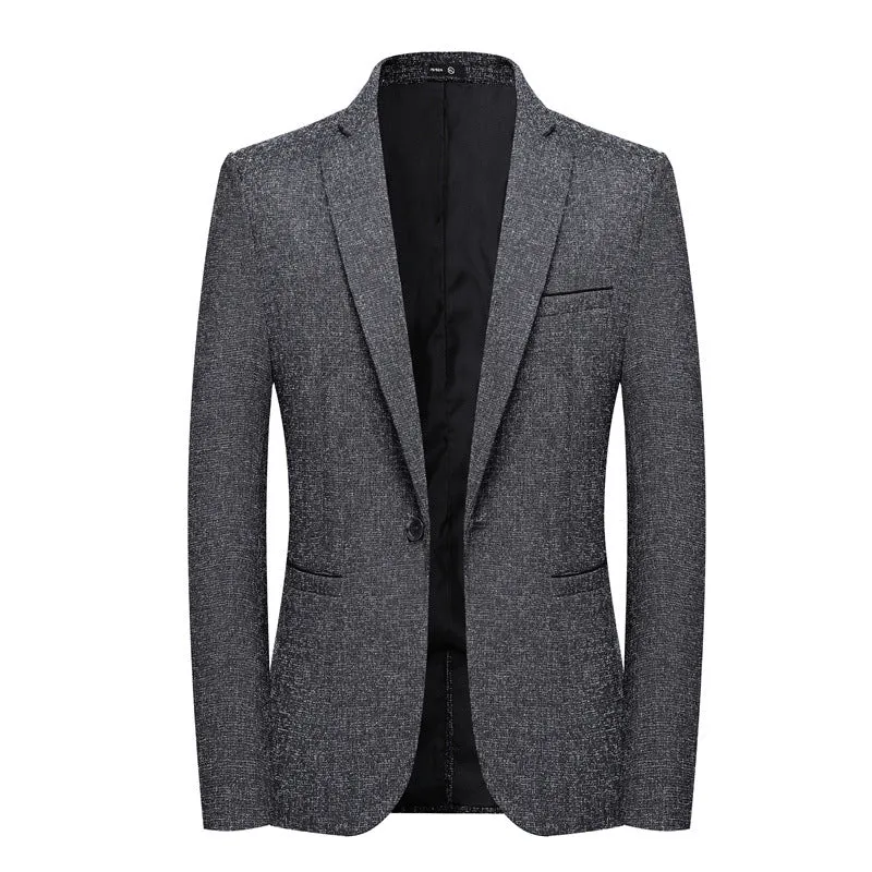 Herren Schlankes Struktur-Sakko im Leinen‑Tweed‑Look mit Ein‑Knopf‑Silhouette Nord Taschen