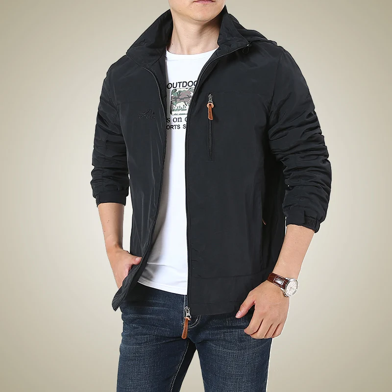 Herren Atmungsaktive Minimalistische Softshell‑Fieldjacke mit Stehkragen und Brustzip Nord Taschen