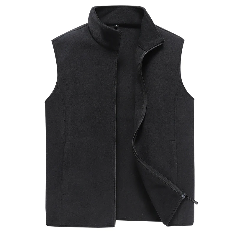Herren Ärmellose Microfleece‑Weste mit Stehkragen und verdecktem Zweiwege-Reißverschluss Nord Taschen