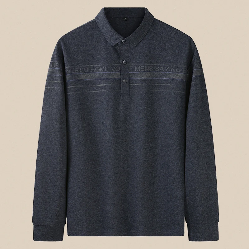 Herren Langarm-Poloshirt mit Kragen, Knopfleiste und feiner Struktur Nord Taschen