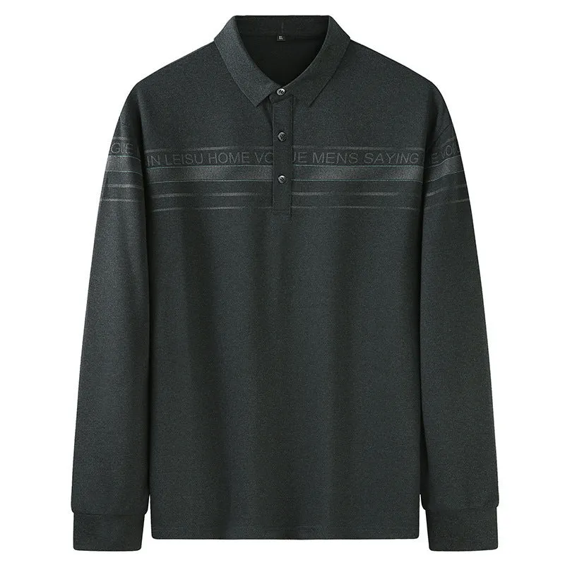 Herren Langarm-Poloshirt mit Kragen, Knopfleiste und feiner Struktur Nord Taschen