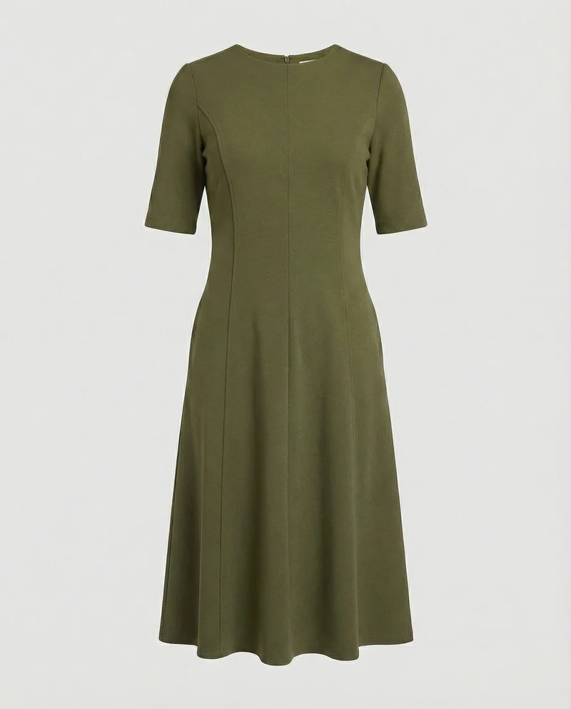 Damen Midikleid elegant Halbarm