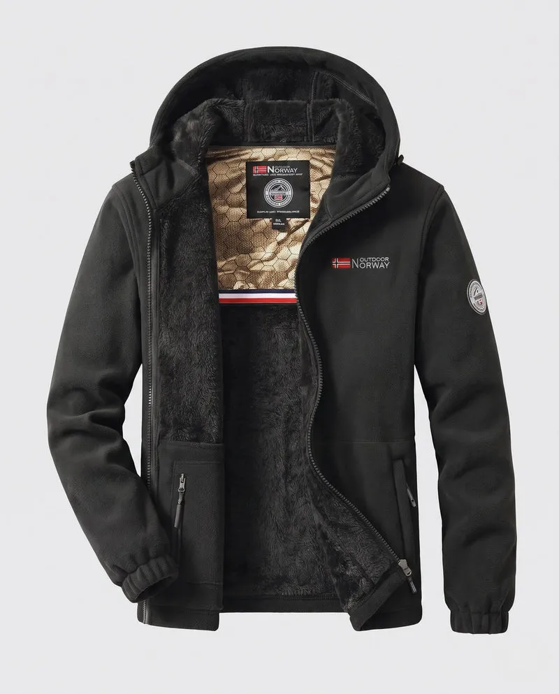 Herren Bequeme und Warme Fleecejacke Nord Taschen