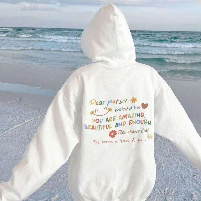 Damen Kapuzenpullover mit motivierendem Schriftzug und komfortabler Passform Nord Taschen
