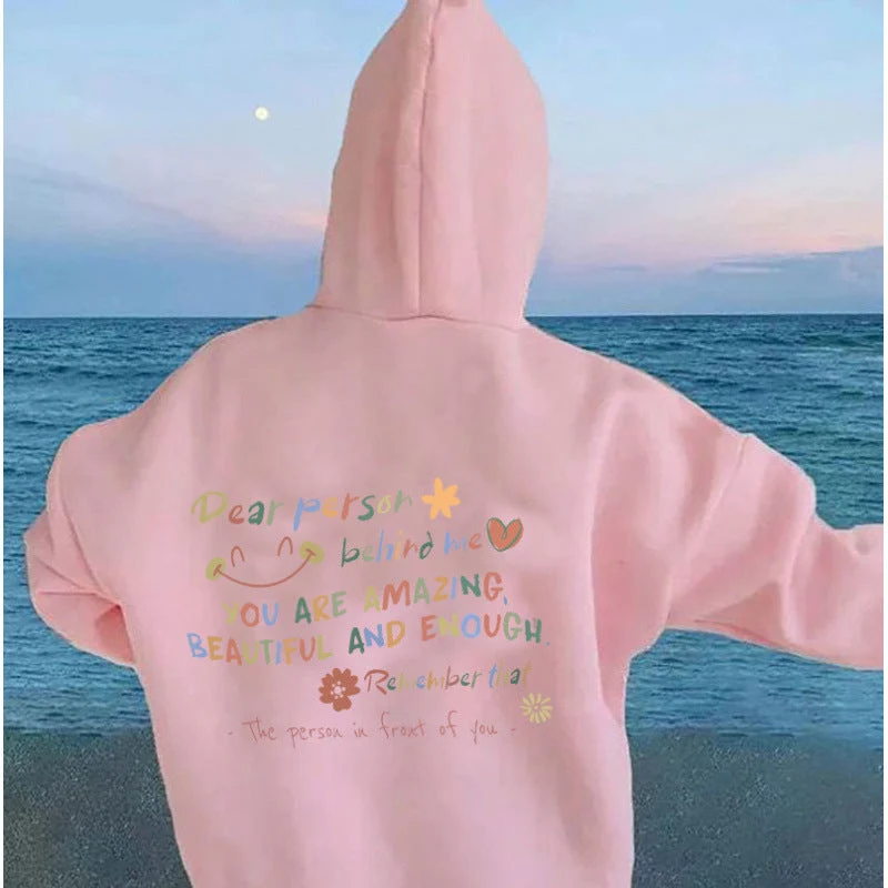 Damen Kapuzenpullover mit motivierendem Schriftzug und komfortabler Passform Nord Taschen