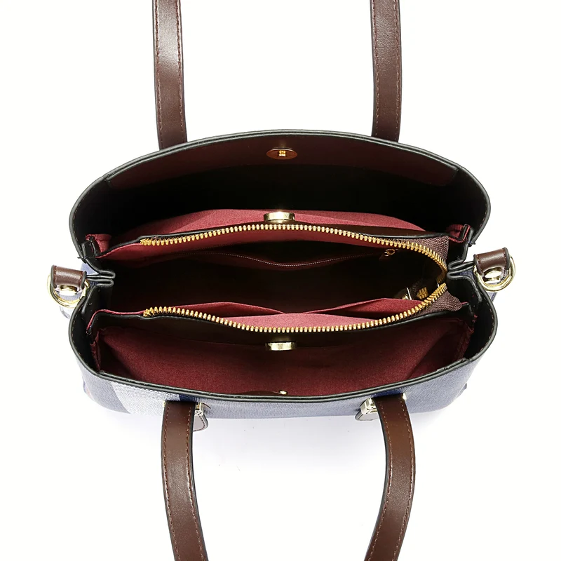 Damen Designer Handtasche mit stilvollem Karomuster und verstellbarem Schulterriemen Nord Taschen