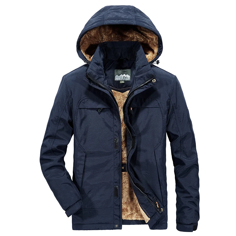 Herren wasserabweisende Winterparka mit Kapuze und luxuriösem Kunstfellfutter Nord Taschen