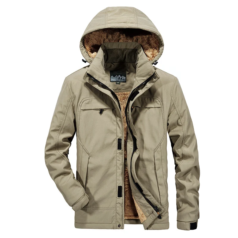 Herren wasserabweisende Winterparka mit Kapuze und luxuriösem Kunstfellfutter Nord Taschen