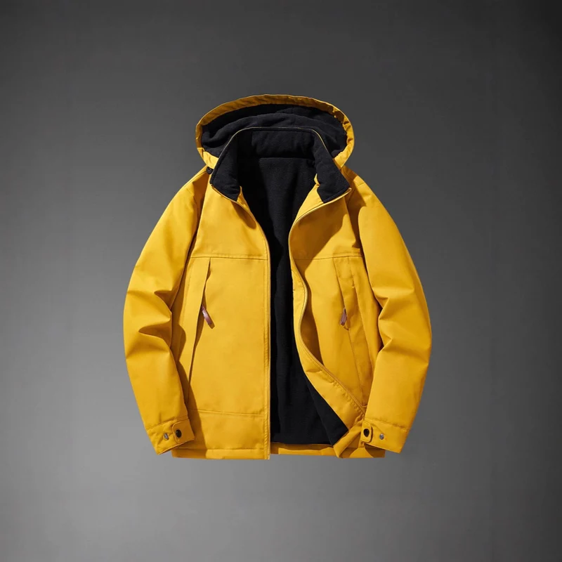 Herren Wasserabweisende Multitaschen-Jacke mit Kapuze und Fleece-Innenfutter Nord Taschen