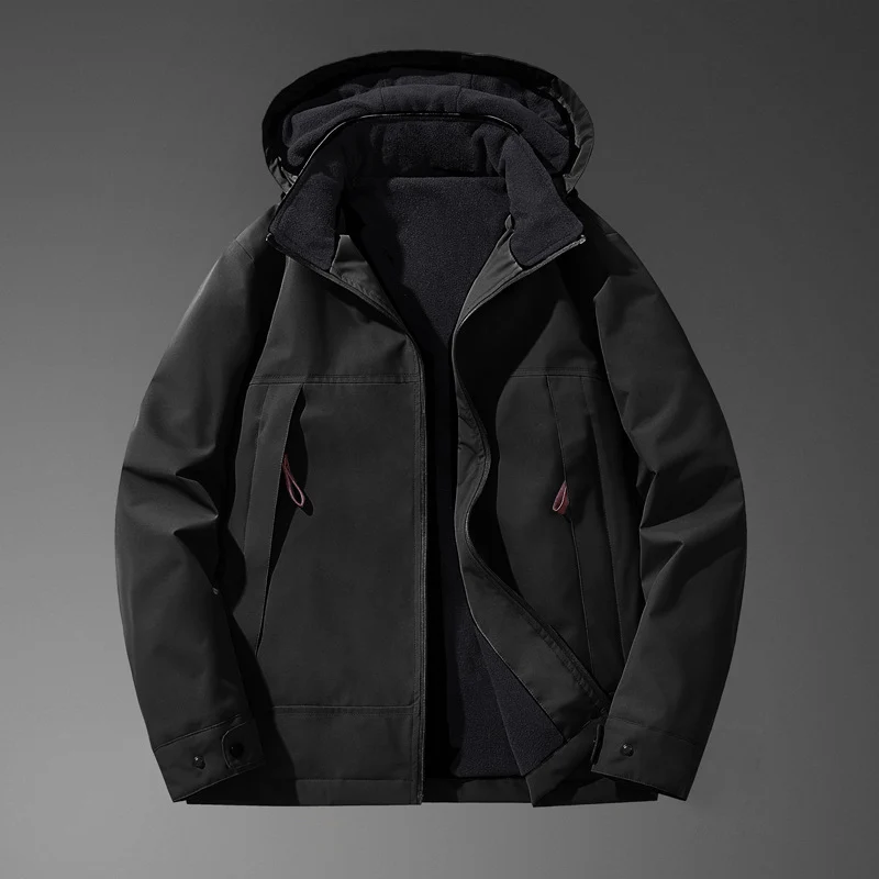 Herren Wasserabweisende Multitaschen-Jacke mit Kapuze und Fleece-Innenfutter Nord Taschen