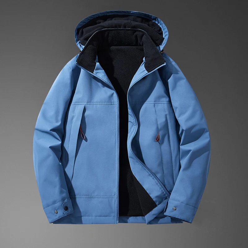 Herren Wasserabweisende Multitaschen-Jacke mit Kapuze und Fleece-Innenfutter Nord Taschen