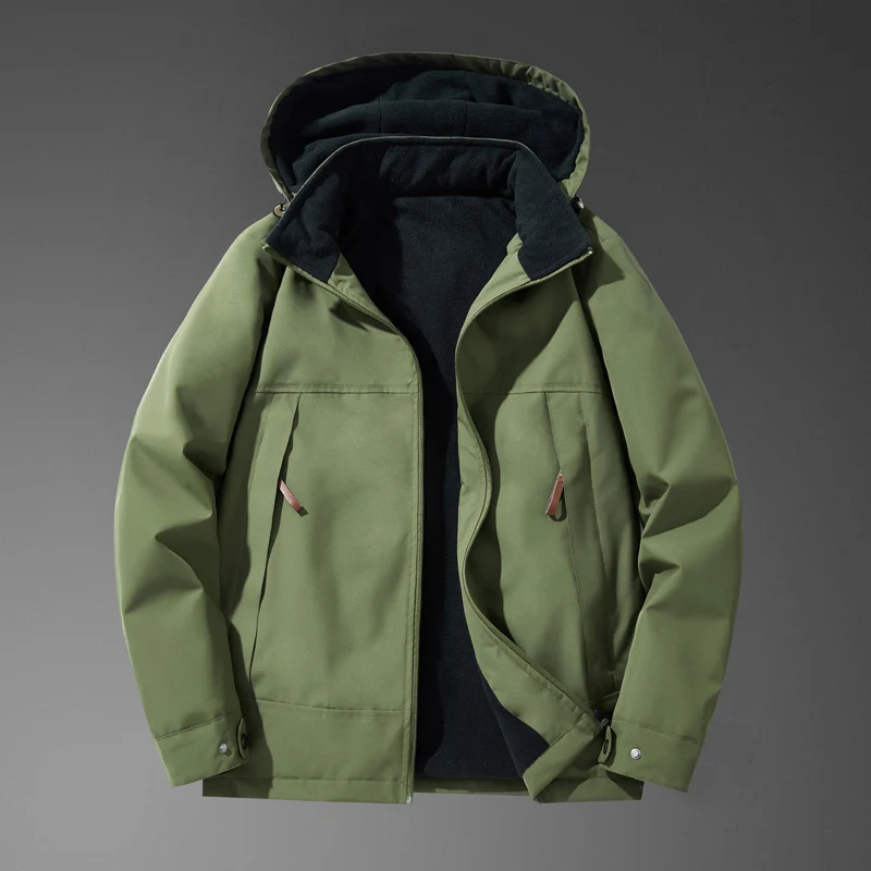 Herren Wasserabweisende Multitaschen-Jacke mit Kapuze und Fleece-Innenfutter Nord Taschen