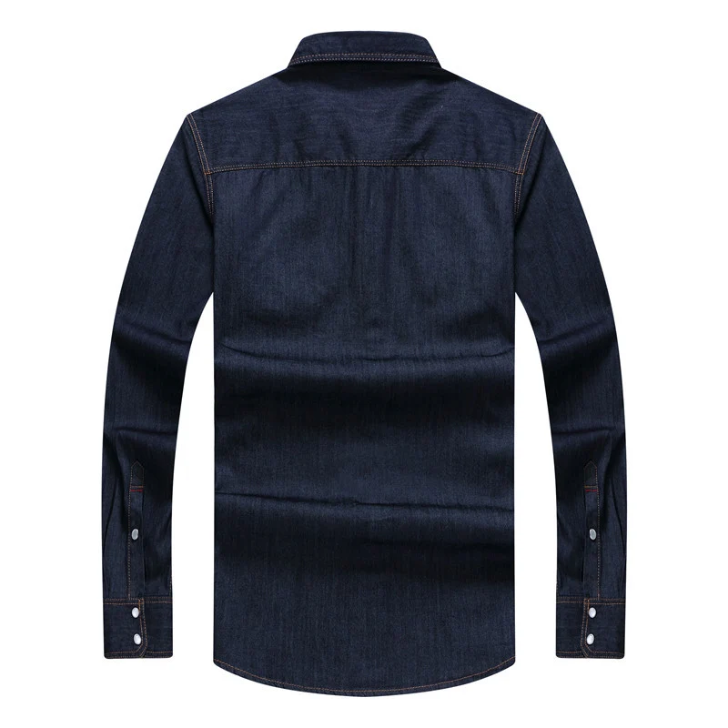 Herren Robust-geschnittenes Jeanshemd mit Pattentaschen und Vintage-Waschung Nord Taschen