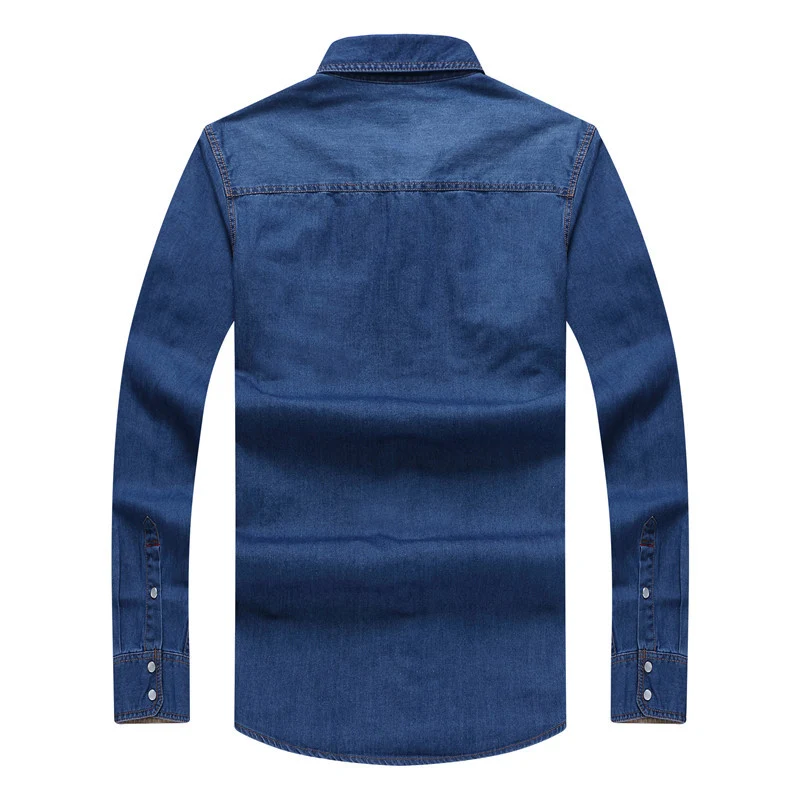 Herren Robust-geschnittenes Jeanshemd mit Pattentaschen und Vintage-Waschung Nord Taschen
